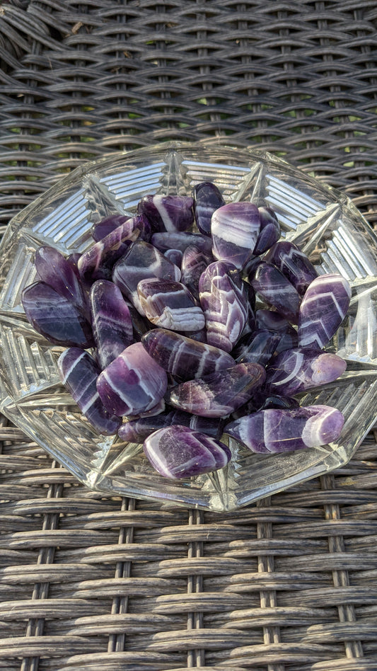 Chevron Amethyst Tumbles