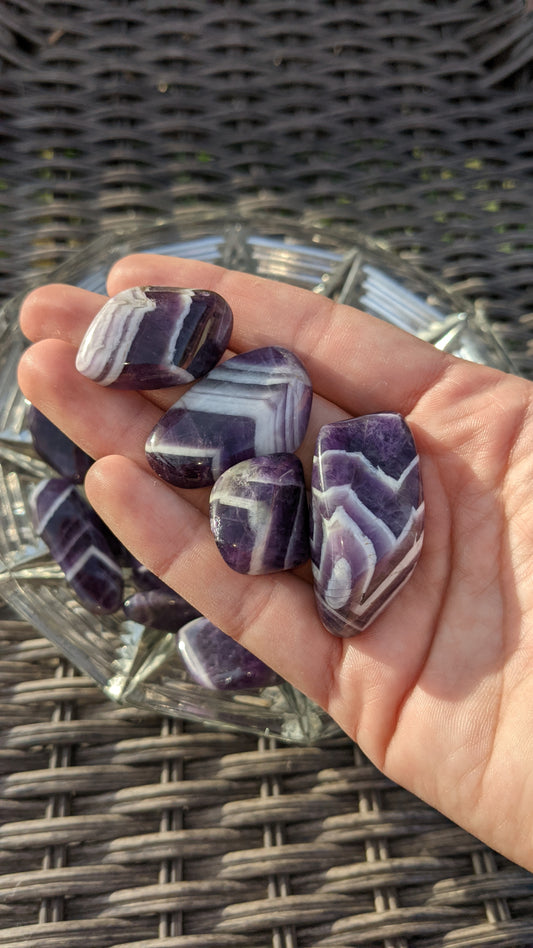 Chevron Amethyst Tumbles