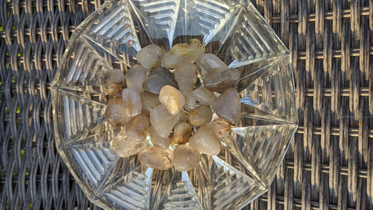 Rutilated Quartz Tumbles 2 pcs