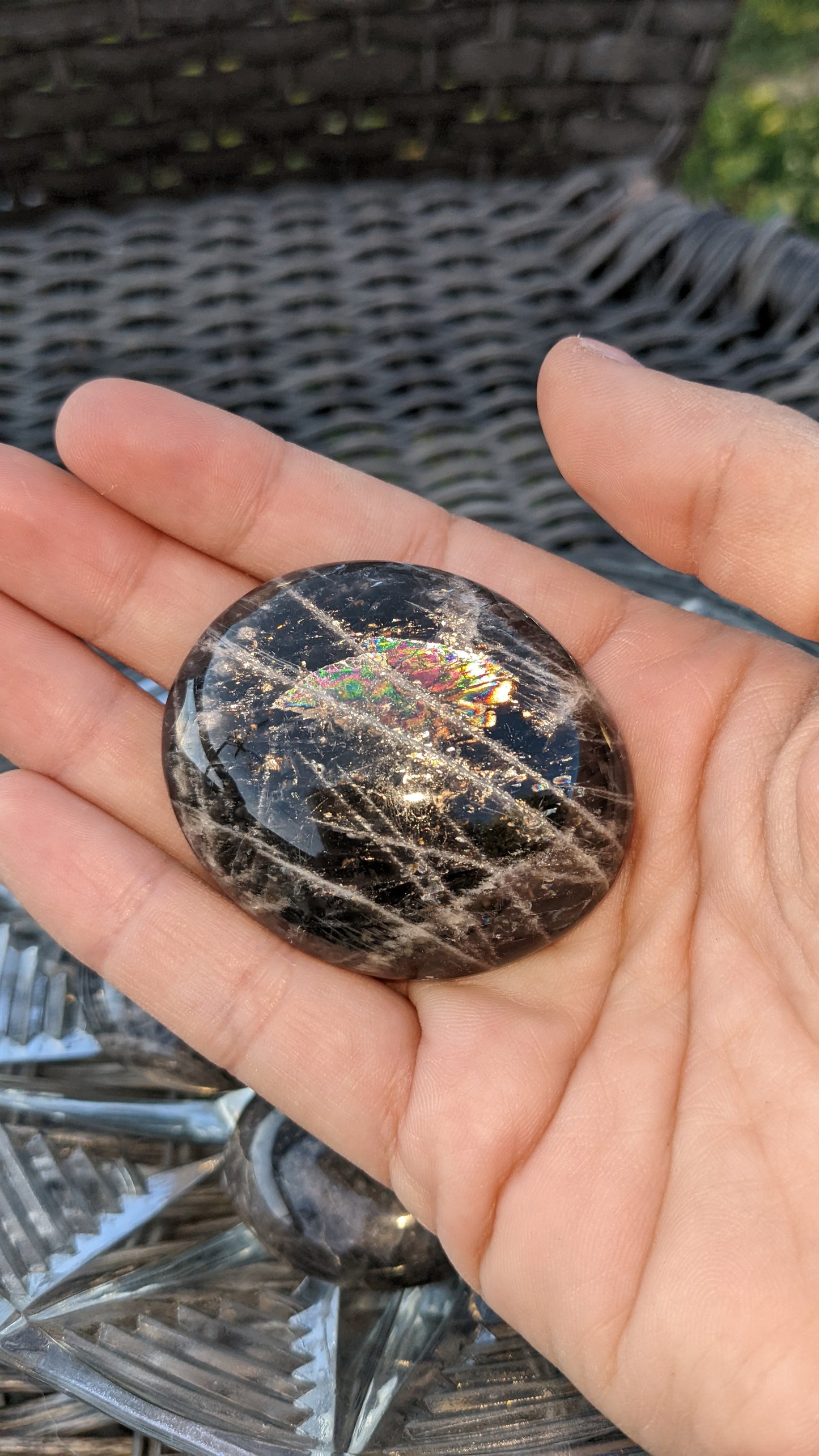 Black Moonstone Palm Stones