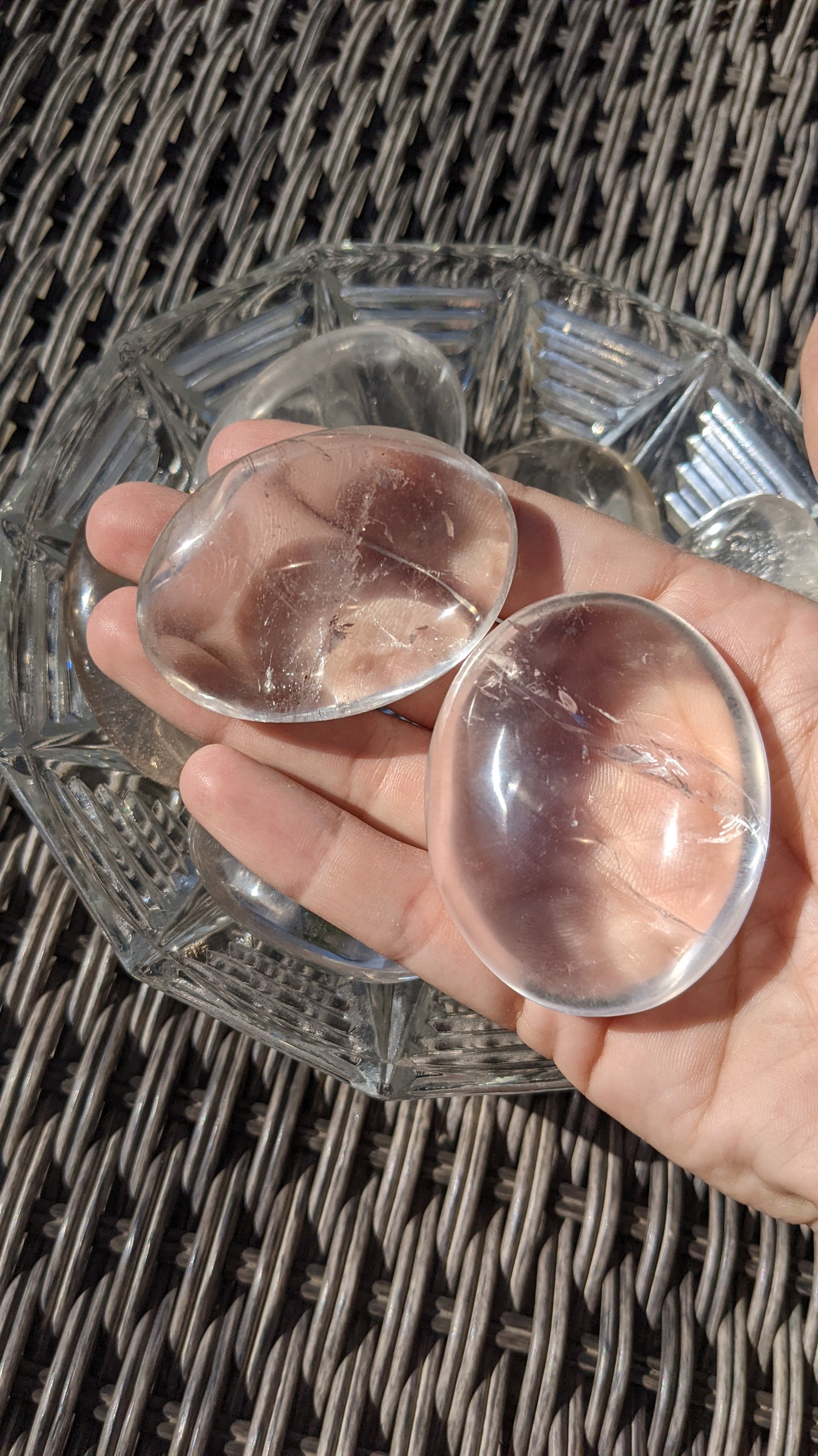 Clear Quartz Palm Stones