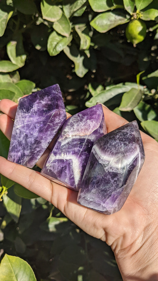 Chevron Amethyst Points