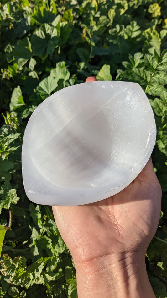 Selenite Leaf Bowls